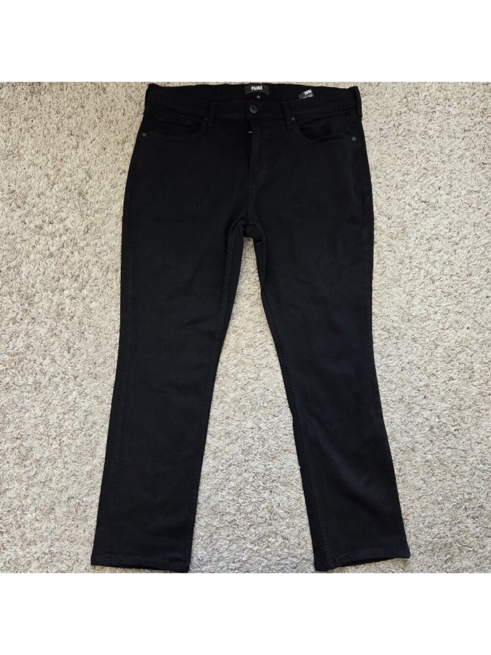 Paige Jeans Mens 35x30 Black Federal Slim Straight Denim Zip Fly